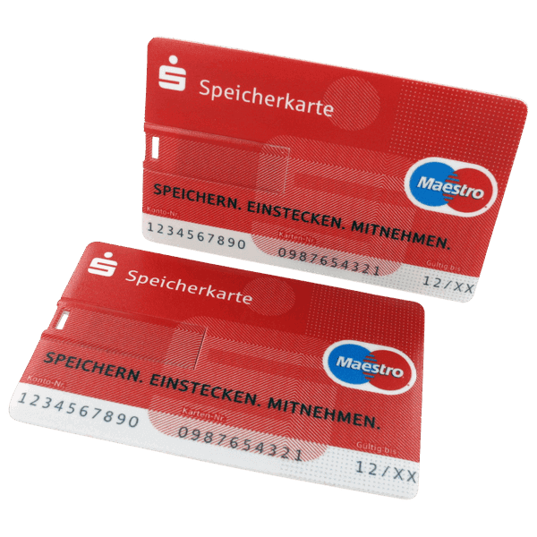 USB Scheckkarte mit Bedruckung